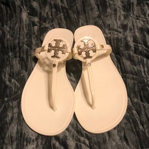 Tory Burch Mini Miller Jelly Thong Sandals Ivory...excellent condition